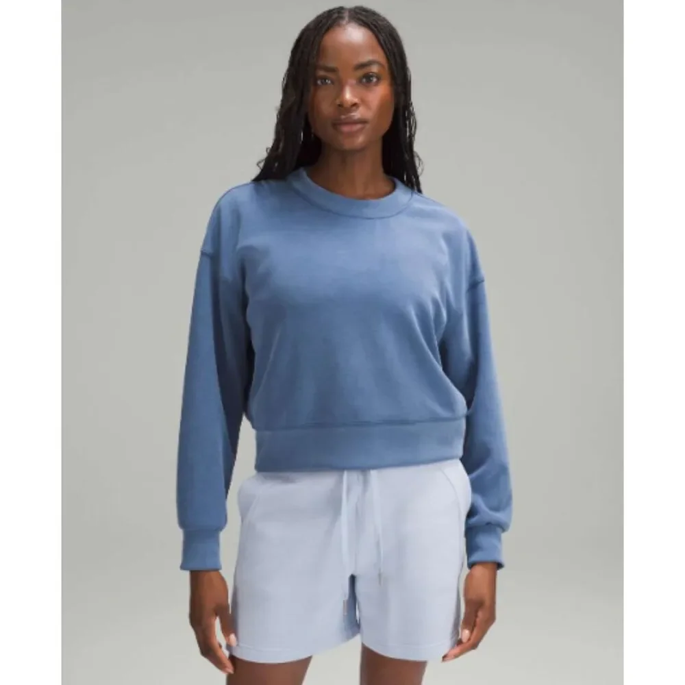 Lululemon Perfectly Oversized Cropped Crew Softstreme Pitch Blue 4